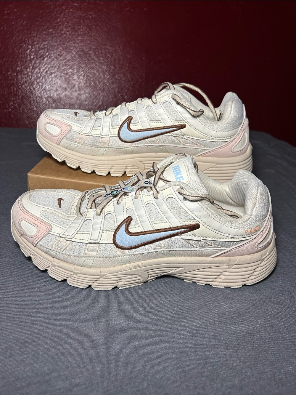 Nike Girls Cream & Light Pink P-6000 Sneakers